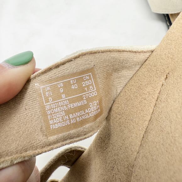 [Clarks] Cream Tan Leather Laurieann Judi Floral Comfort Sandals Hook & Loop 9 - Picture 10 of 12